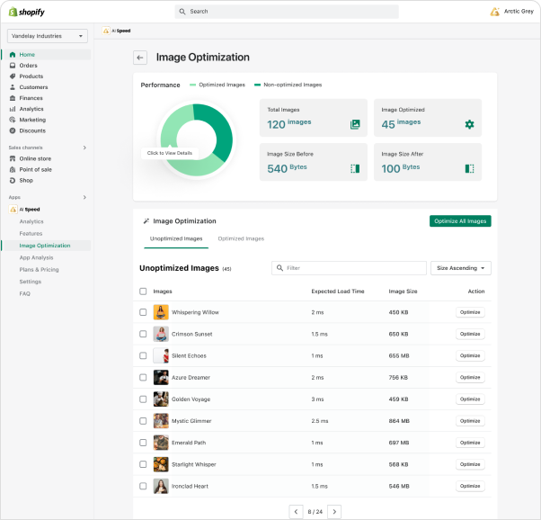 Image Optimization preview