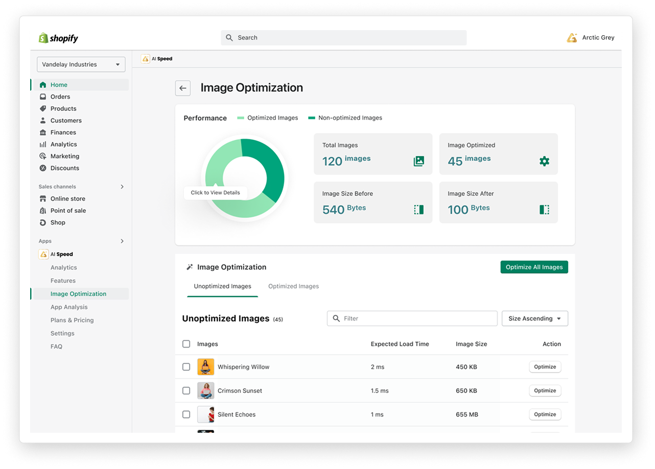 Image Optimization preview
